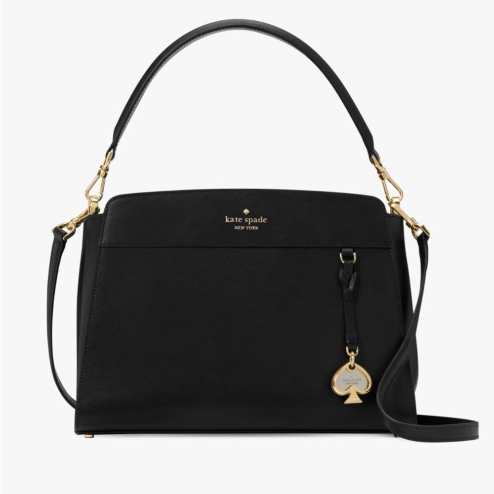 Madison Medium Top Handle Satchel in Black KK285 NWOT